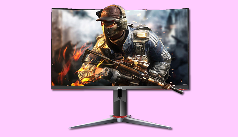 AOC27寸高清孤形顯示器，75HZ-1080P